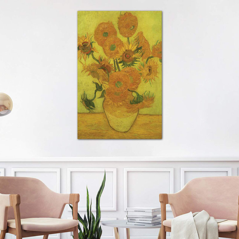Sunflowers, 1889 by Vincent Van Gogh - Wrapped Canvas Painting, 101.6 cm H x 66.04 cm W x 1.91 cm D