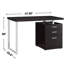 Bureau Cappuccino avec structure en métal et options de rangement 3 au fini exquis