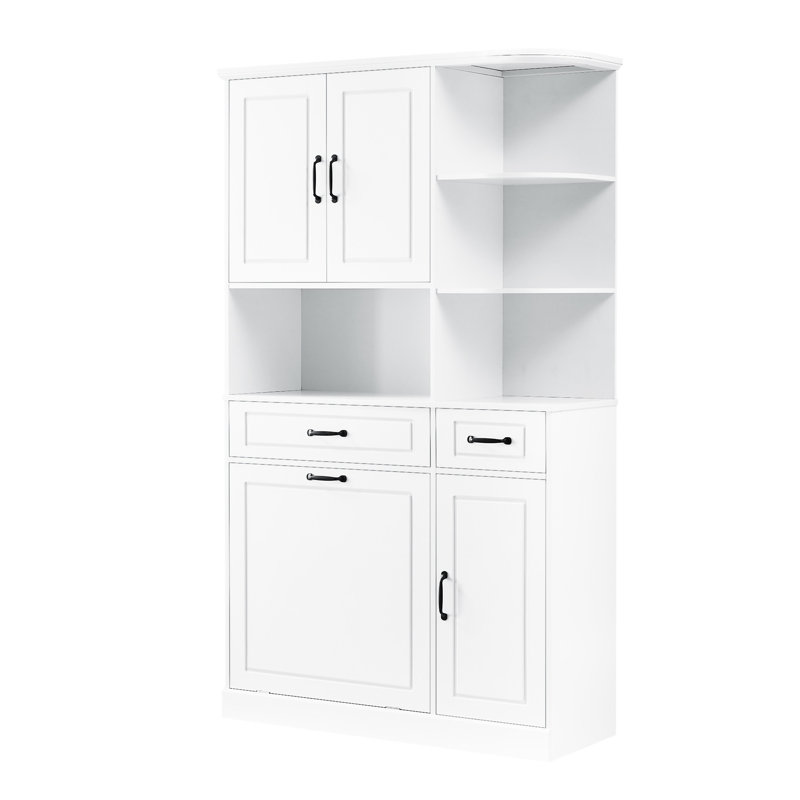 Grande armoire de rangement autoportante avec tiroirs et portes