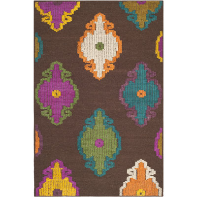 Tapis ikat en laine tissé à la main Tomo