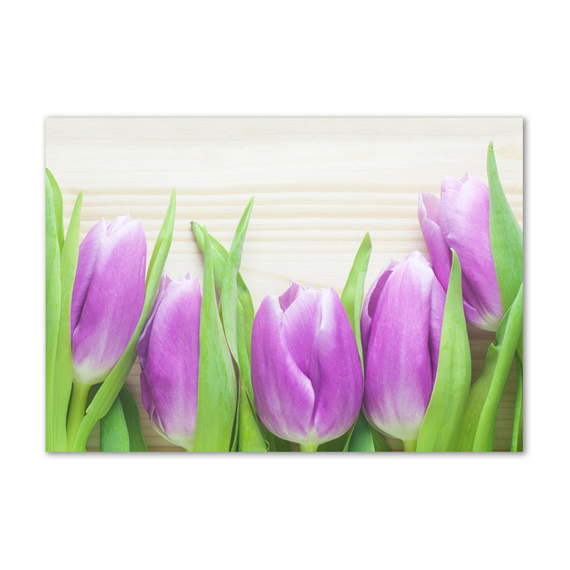 Purple Tulips - Wrapped Canvas Print