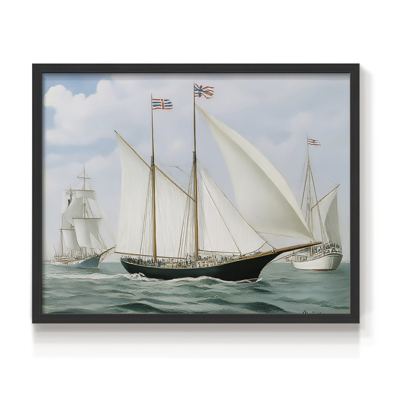 Nautical Series-CXL - Reproduction encadrée - Restickable, H 11 po x l 14 po, Noir, noir, noir, noir