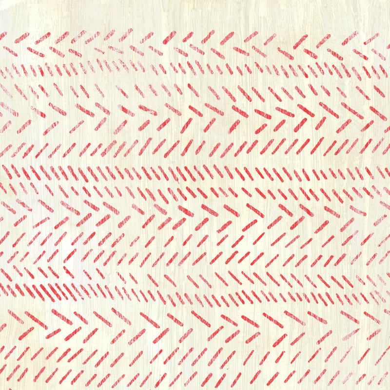 " Weathered Patterns In Red II " by June Erica Vess, 36" H x 36" W x 1.25" D