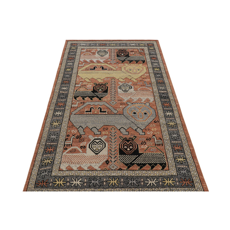 Burano Hand Knotted Wool Animal Print Area Rug, Rectangle 8' x 10'