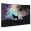 Howling Wolf With A Galaxy Forest In Abstract - Wrapped Canvas-55308568