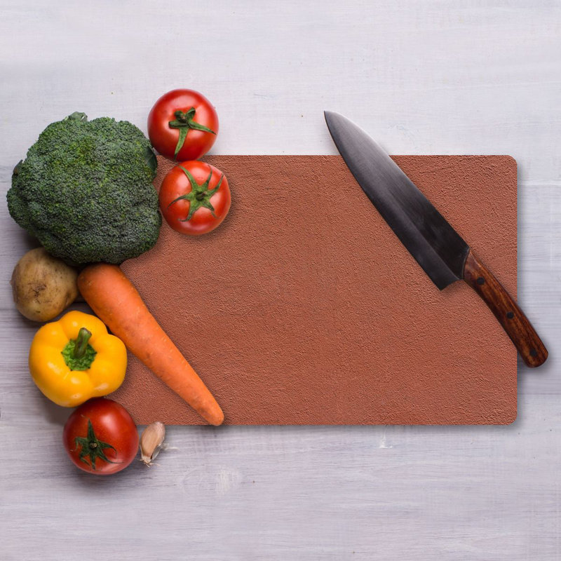 Premium Tempered Glass Cutting Board, 9.8 x 13.8 inches | 100% Antibacterial, Easy Clean, Non-Slip Silicone Feet | Durable Kitchen Essential for Safe Food Preparation, Stylish and Functional Design