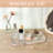 Guein Rectangle Natural Marble Tray,Travertine Silver