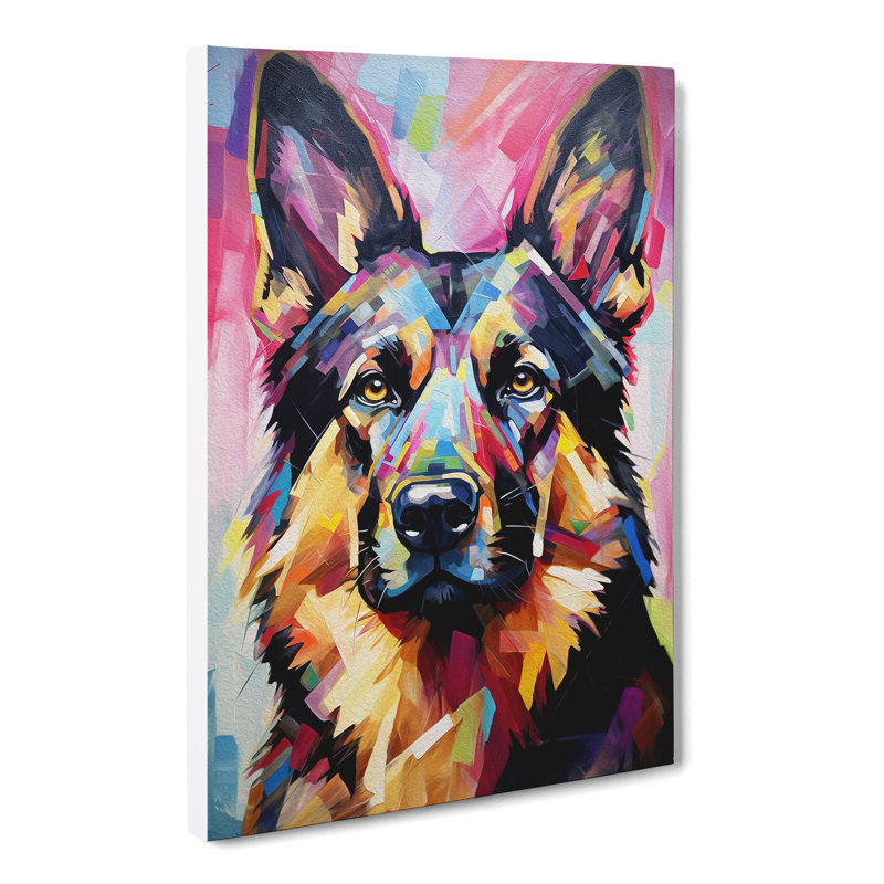 German Shepherd Expressionism No.2 - Wrapped Canvas, 50cm H x 35cm W x 3cm D