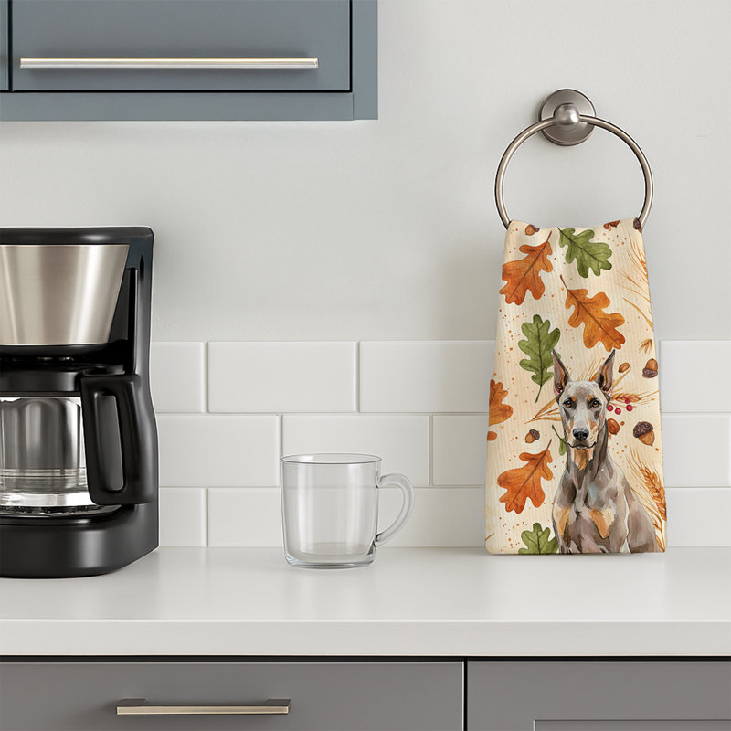 Heirloom Fall Kitchen Towel, Fawn Doberman Pinscher