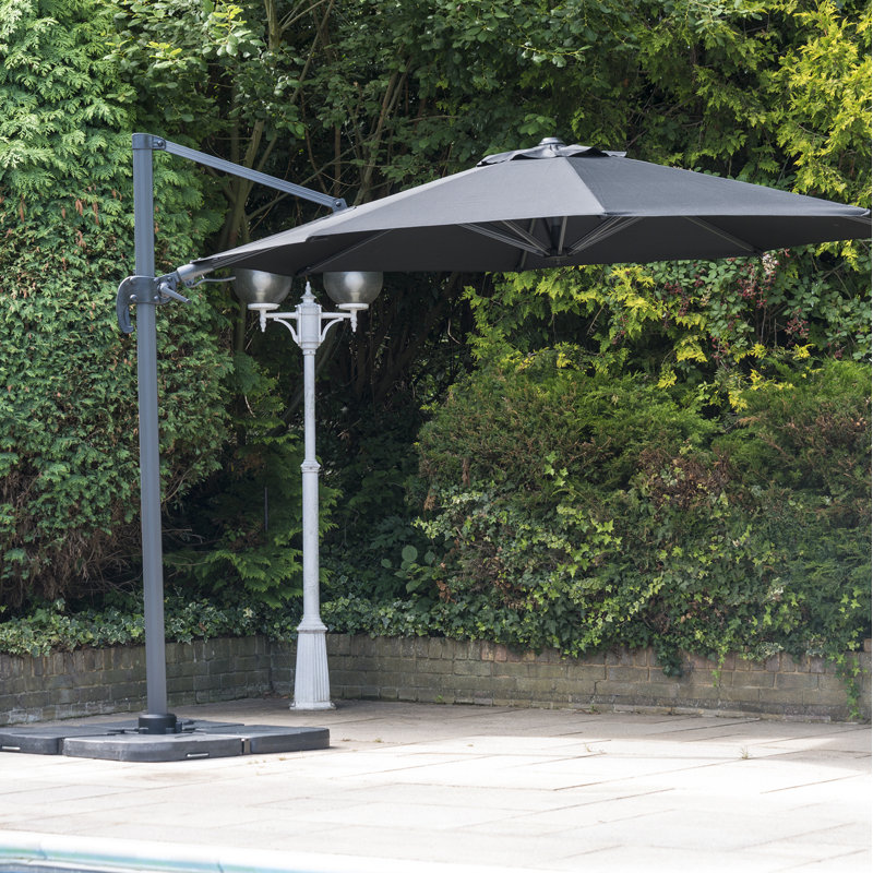 Johnny Cantilever Parasol, Grey, 240cm H x 350cm W x 350cm D