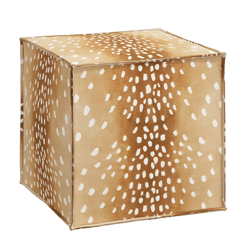 Repose-pieds carré à motif floral 19 po Beyla, Fauve naturel