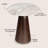 Kaito 18" Modern Round White Marble End Table, Natural Stone Top Accent Side Table with Tapered Walnut Solid Wood Pedestal Base-438900809