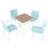 Holiday- 4Pcs Stackable PP Armchair For Indoor/Outdoor Use -Ergonomic Slatted Back With Modern Folding Indoor/Outdoor Multi-Functional Square Table- PP Tabletop With Metal Legs-966069926