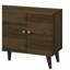 Meuble télé pour téléviseur de 47,3 po ou moins, avec 2 tablettes de rangement et 1 armoire, meuble télé moderne dans le salon en noyer