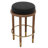 Modern Upholstered Bar Stool Without Backrest With Gold Ring Stirrups-108352743