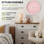  Horloge murale 12 pouces moderne et minimaliste ronde en plastique à cadran rose avec chiffres arabes audacieux Mouvement à pas analogique Horloge facile à lire pour le salon Cuisine Bureau Chambre à coucher-2112588345
