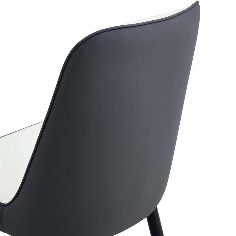 Ensemble de table de salle à manger, 5, Gris foncé / blanc / noir