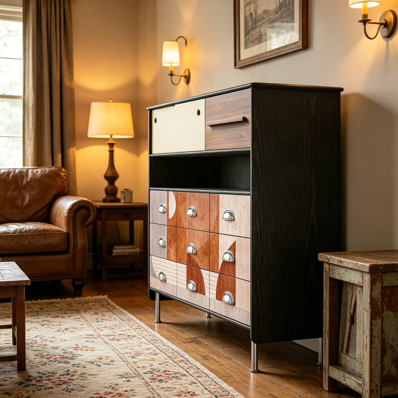 Armoire d'appoint de style rétro moderne