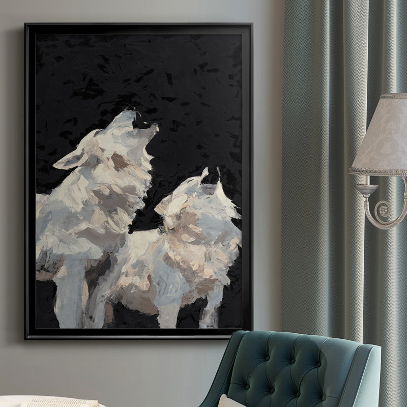 Midnight Wolves - impression d'un seul cadre photo, H 42,5 po x l 30,5 po x P 1,25 po, Noir