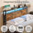 Annice Bed Frame with LED Light and Charging Station,Metal Platform with Power Outlets,Noiseless,No Spring Box Needed-987542972-961701107