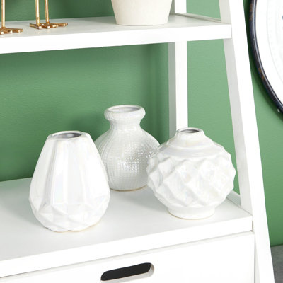 Ensemble de vases décoratifs en céramique dorée