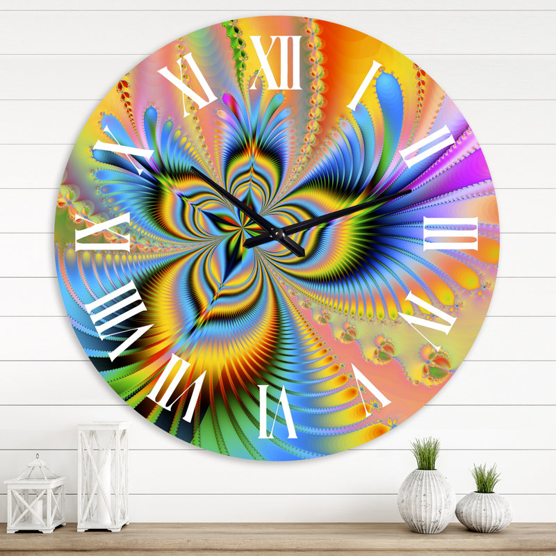 Fractale portail magique II - horloge murale moderne, Grand