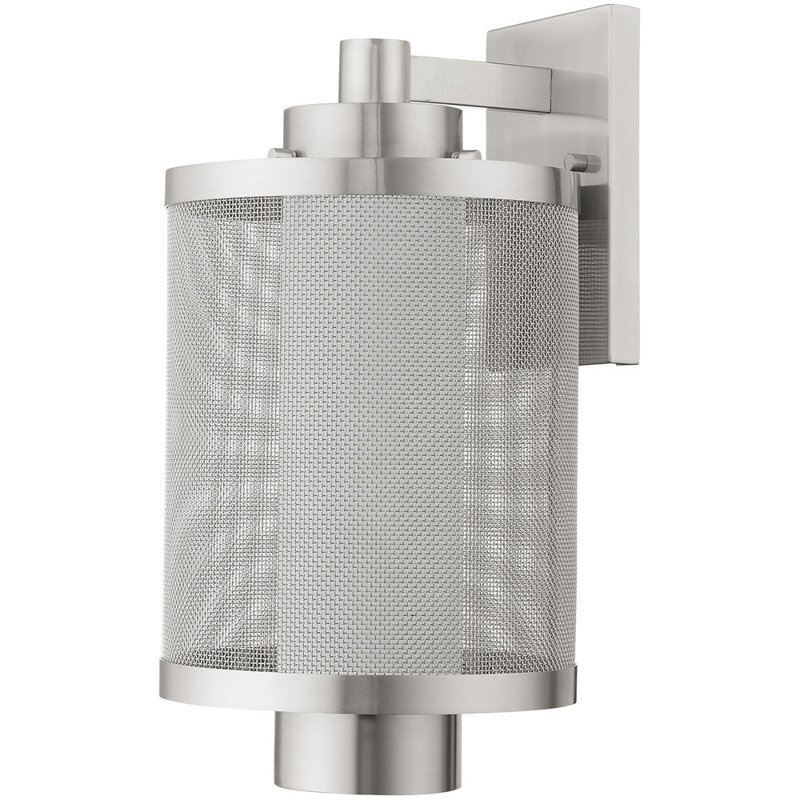 Transparent Lantern Head, Brushed Nickel, 17" H x 9" W x 9" D