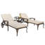 Chaise longue d'extérieur en fonte d'aluminium avec roulettes et coussin