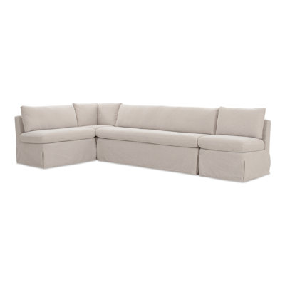 Gusella Slipcover Dining Banquette Beige 121In