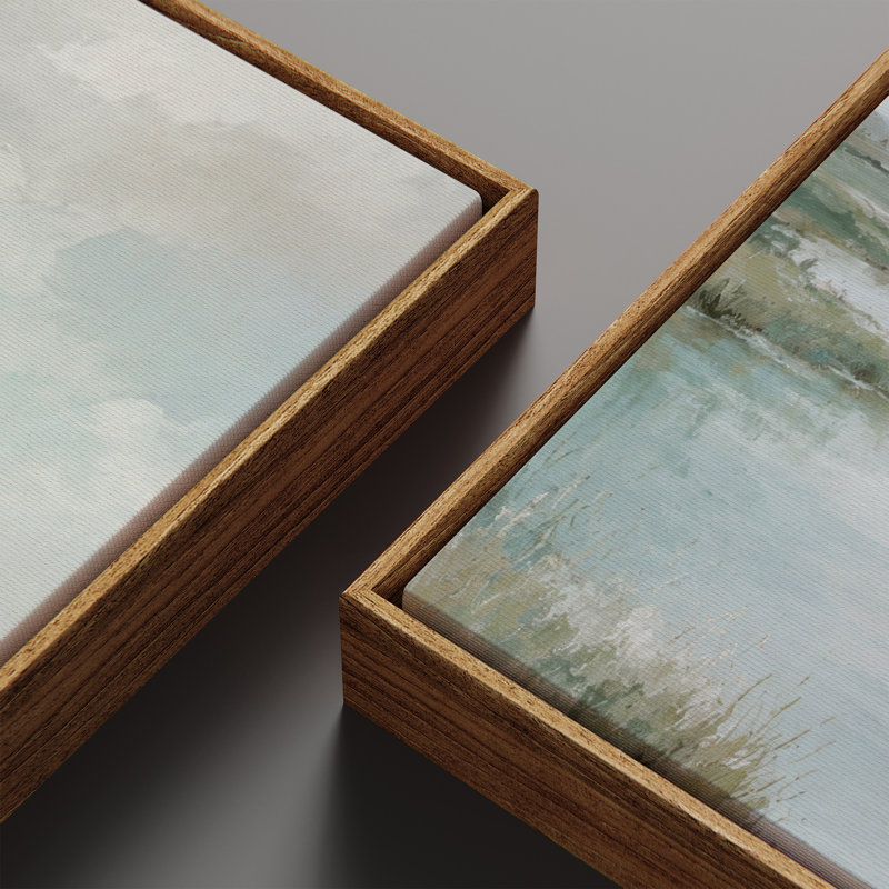 2 Piece Art Print, H 60 po x l 30 po, Encadré naturel