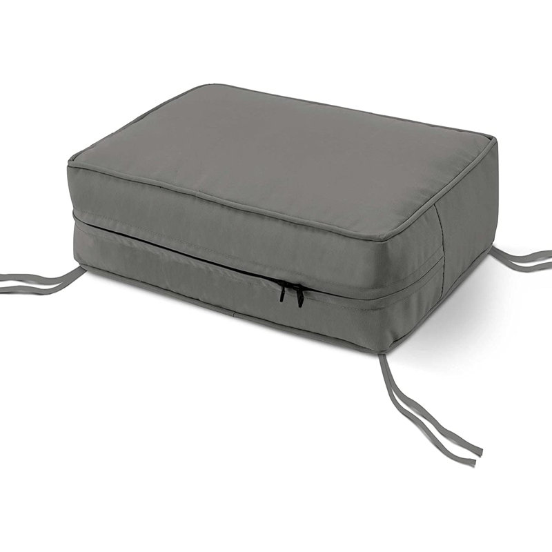 Indoor/Outdoor Seat Cushion, 5" H x 21" W x 21" D, Charcoal Gray