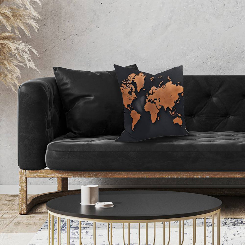 Rusted Map - Blueprints Illustrative – Throw Pillow Cover Only, Double-Sided Print, Insert Not Included
