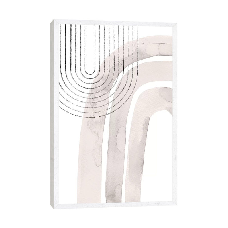 Abstract Rainbows by Whales Way - Painting on Canvas, 66.04cm H x 45.72cm W x 3.81cm D, White Framed