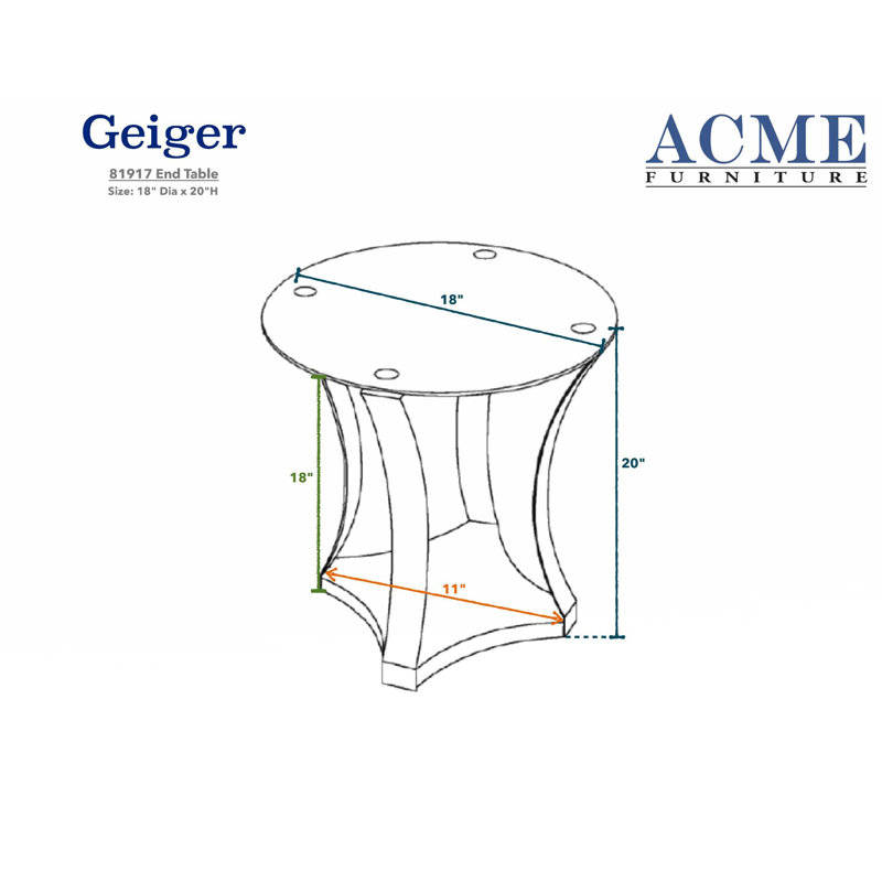 Glass Top End Table