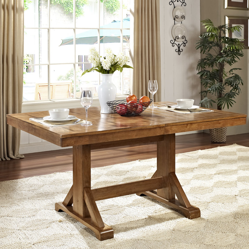 Amarapal 7 - Person Trestle Dining Set, Black