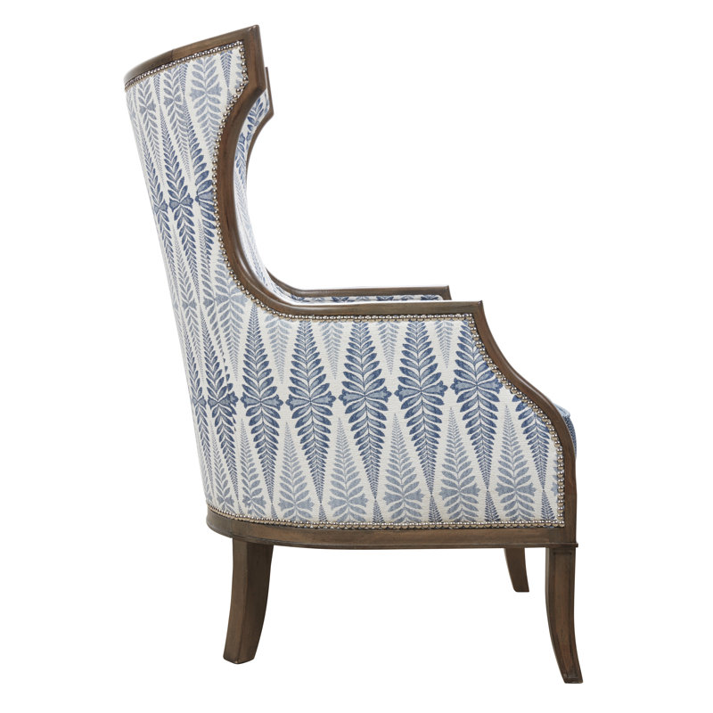 Marcel 27.25" W Wingback Chair, Charcoal, 4834 White