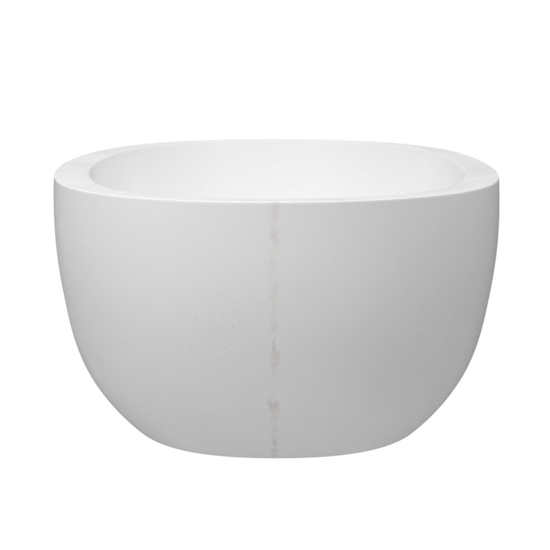 Avalon NativeStone Freestanding Soaking Cement Bathtub, Pearl, 21" H x 36" W x 62" L