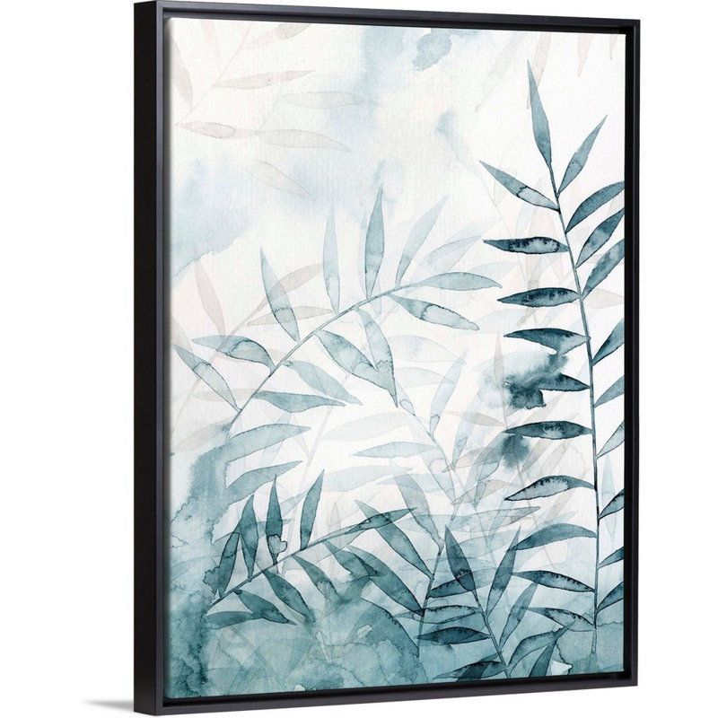 «Bamboo Whisper II», art mural sur toile, Toile avec cadre noir, H 40 po x l 30 po x P 1,75 po
