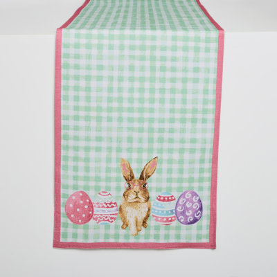 Hoppy Bunny 100% Cotton Printed Runner 13"x72"