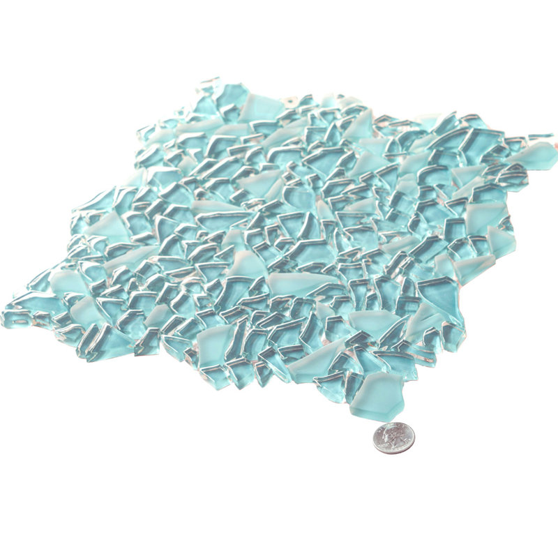 Glass Pebbles Mosaic Wall & Floor Tile, Blue