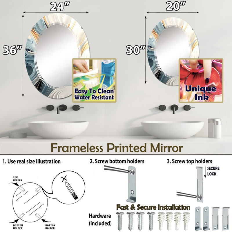 Miroir mural Woodhaven, 30 po x 20 po