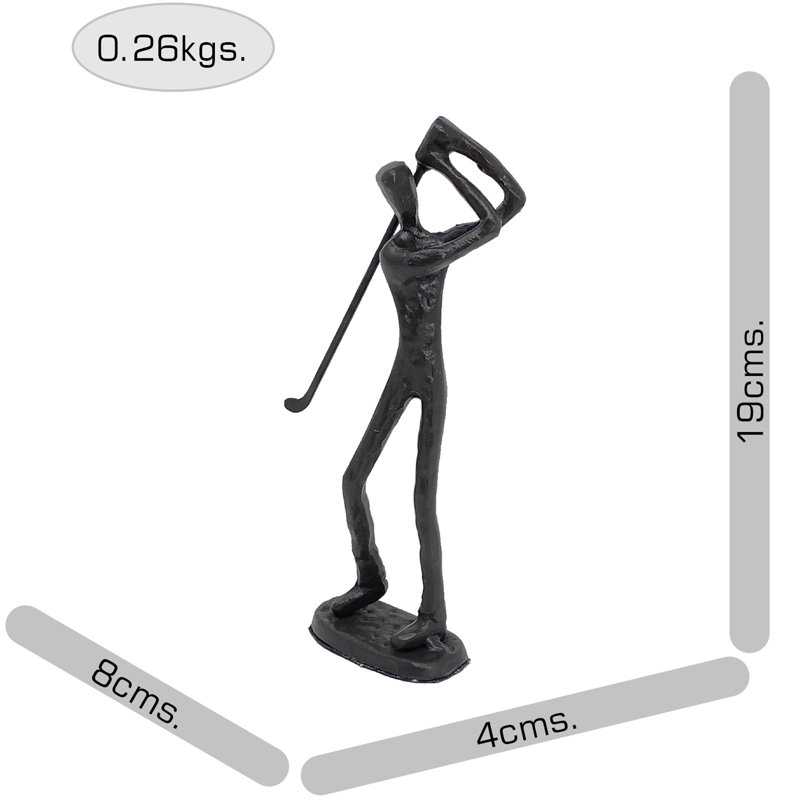 GOLFER Iron Figurine 19cm, Mocha