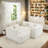 Full-compressed Sofa Modular Sofa Couch With Deep Seating, Two Side Pockets, Three Square Pillows, 2 Cylindrical Pillows And Tufted Design-1365638415