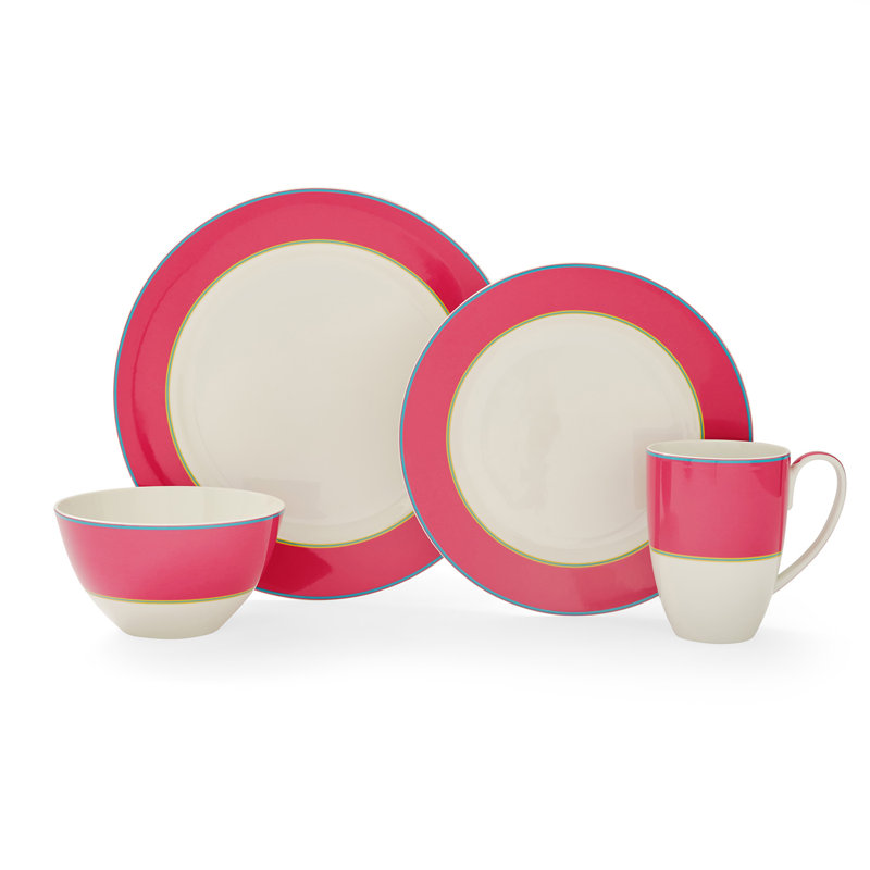 4-Piece Calypso Yellow Set, Pink