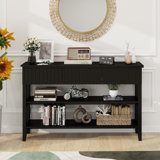 51.18" Console Table With 3 Drawers And Open Storage Shelf