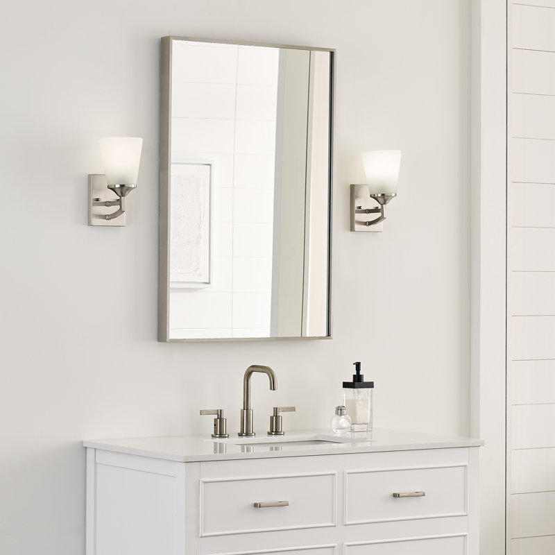 Hanford One Light Wall / Bath Sconce from Generation Lighting , Brushed Nickel, Satin etched
