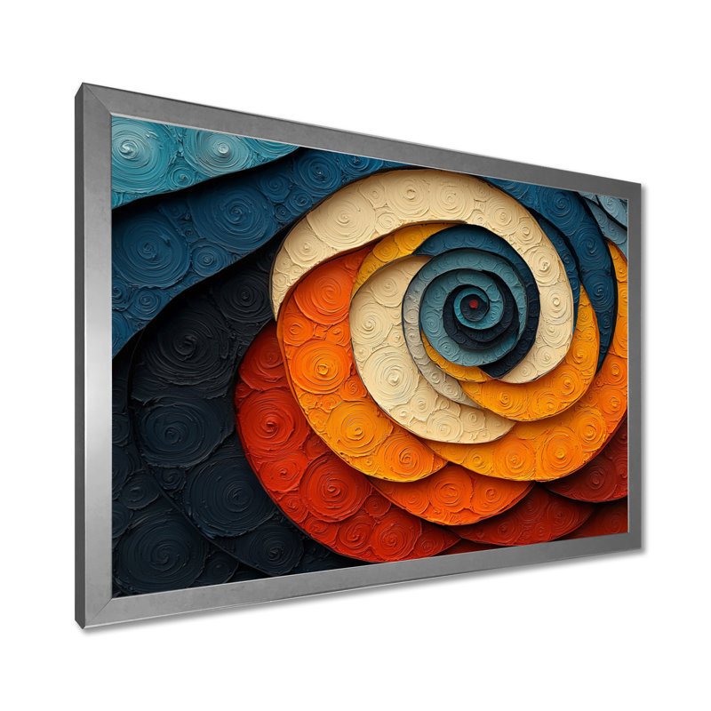Omika, géométrique, éclipse de biomorphisme, galaxie II - spirales abstraites, art mural, H 24 po x l 32 po, Picture Framed