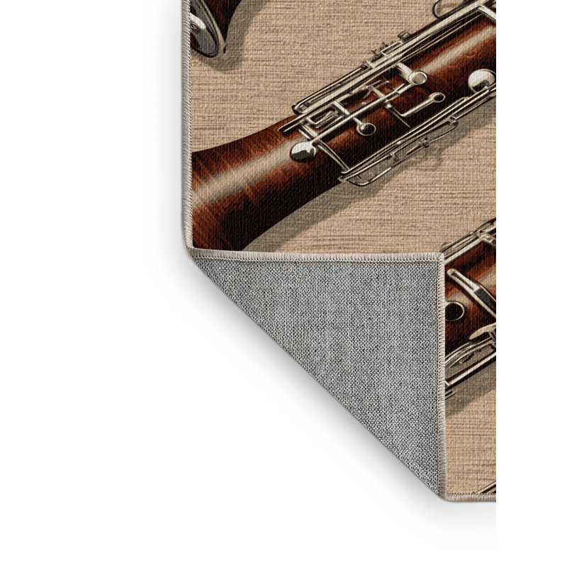 Washable Bassoon Music Area Rug, Runner 2' x 4'