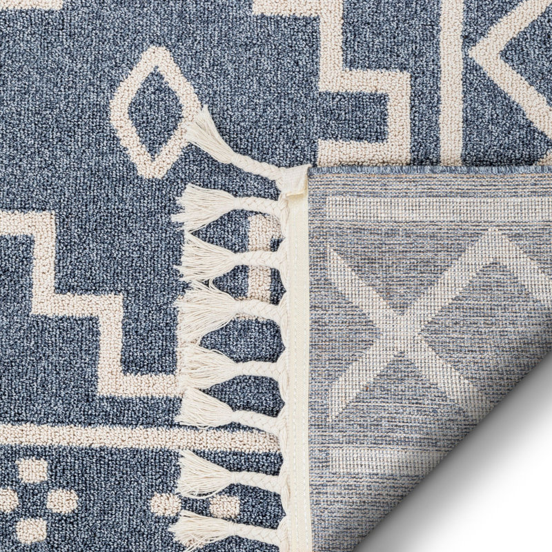 Loop-De-Loop Moroccan Synthetic Area Rug, Rectangle 160 x 220cm