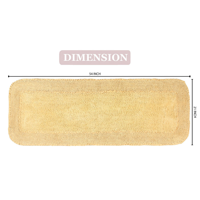 Tapis pour salle de bain Maytham, Jaune, Rectangle - l 21 po x L 54 po